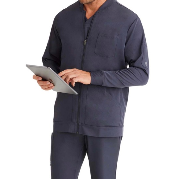 Healing hands HH works scrub jacket pewter men L - Picture 1 of 4